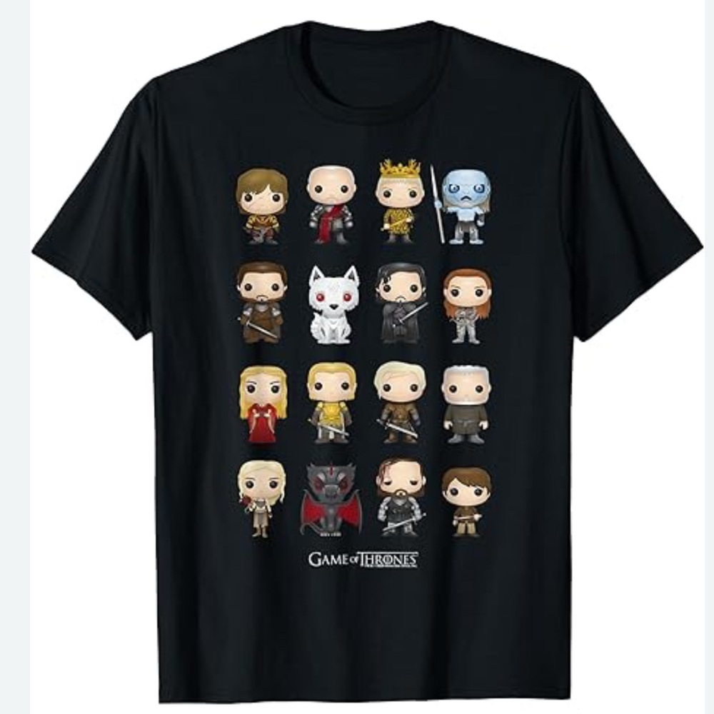 GAME OF THRONES Black graphic tee size L FUNKO POP